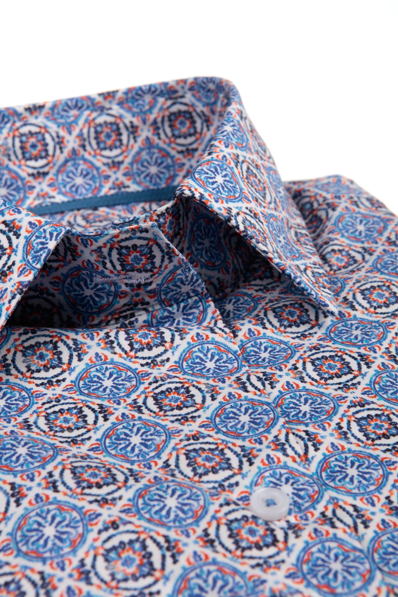 Bloes met blauw rode cirkel print