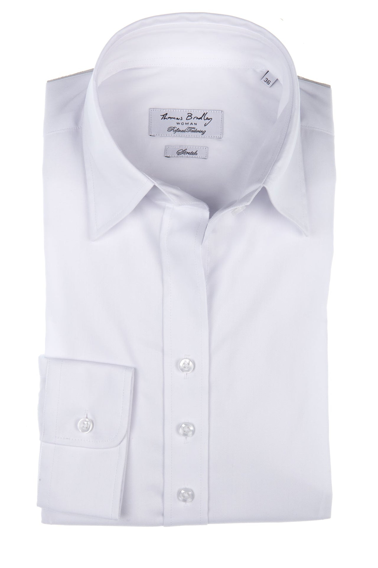 Effen witte klassieke blouse