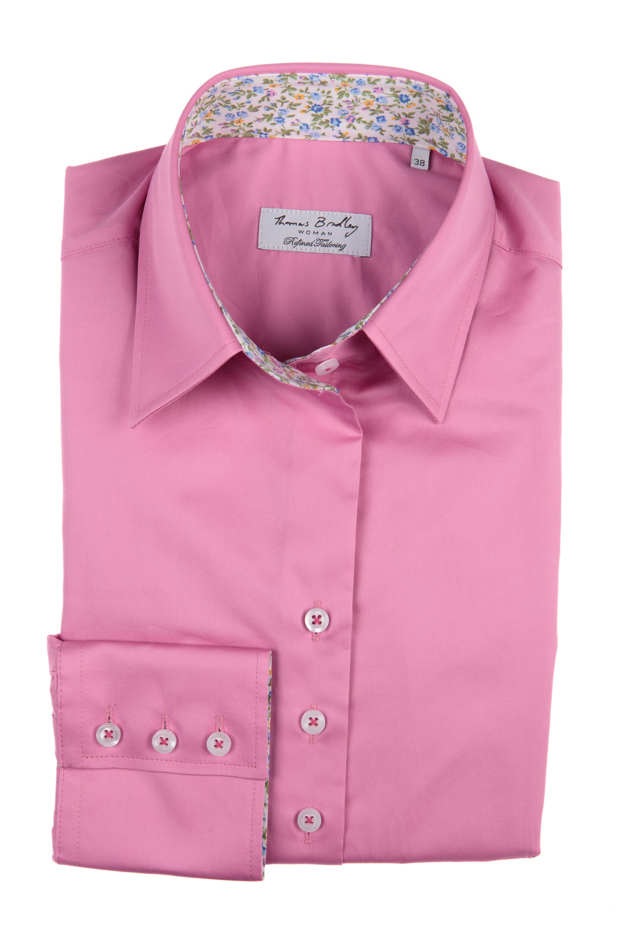 Fel roze aansluitende bloes