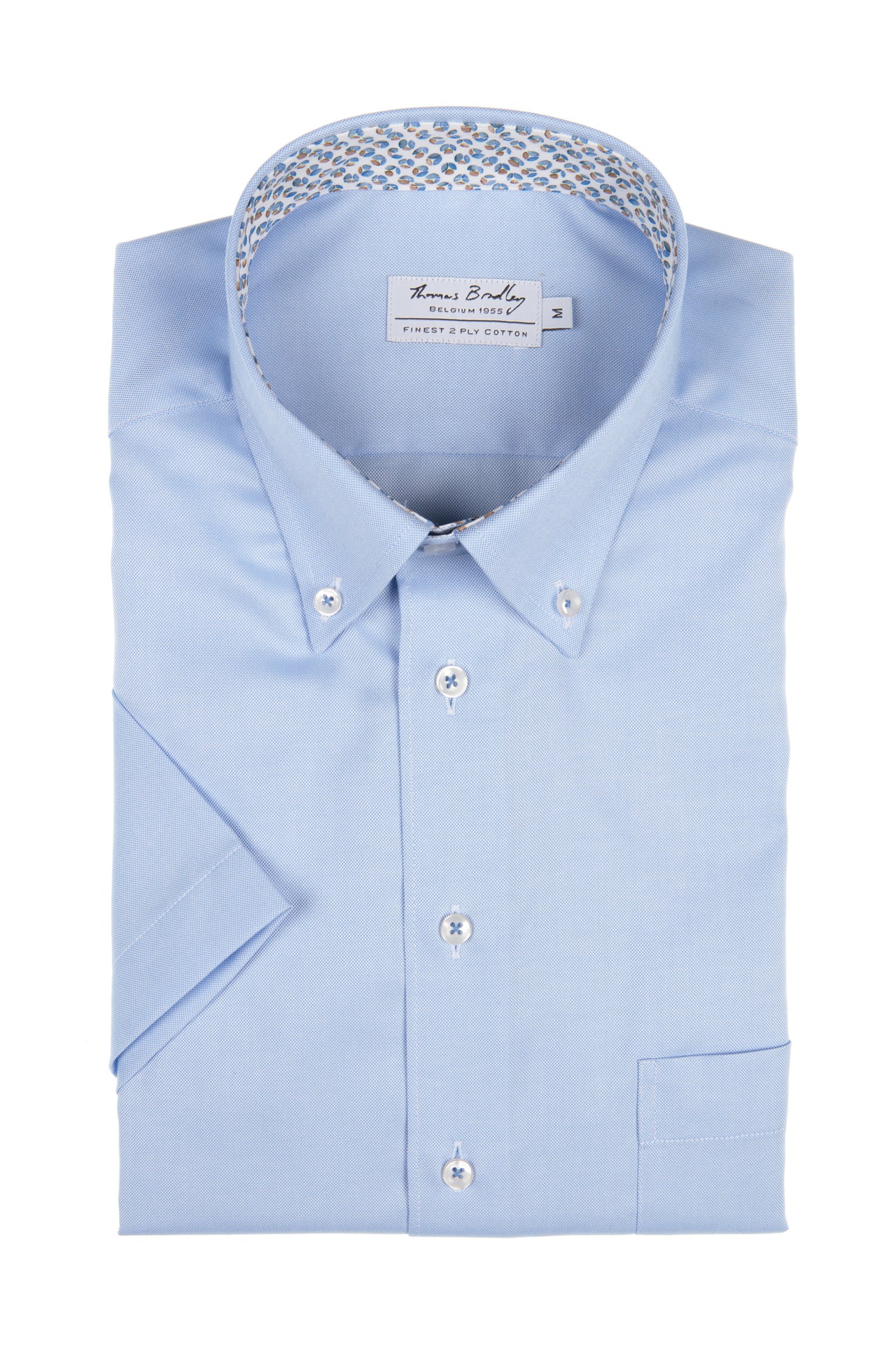 Blauw hemd met korte mouwen